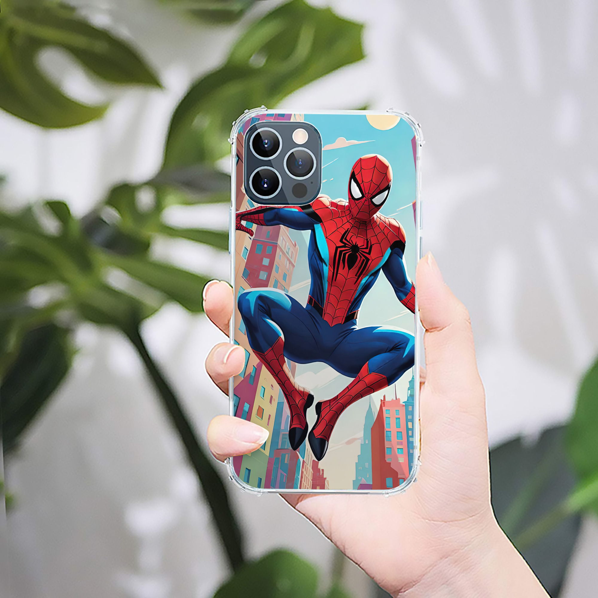 （画像用） Spider Man スパイダーマン 【iPhone 12シリーズ対応】透明スマホケース（クリアソフトケース）